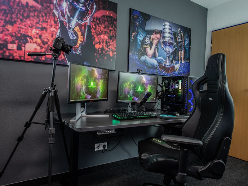 Esports lounge with RGB battlestations